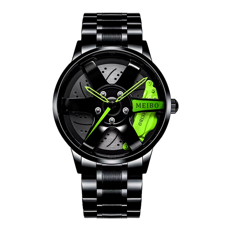 New Top Gig Men Stainless Steel Watches Mens Car Wheel Hub Leather Quartz Watch for Male Military Sport Watch Relogio Masculino