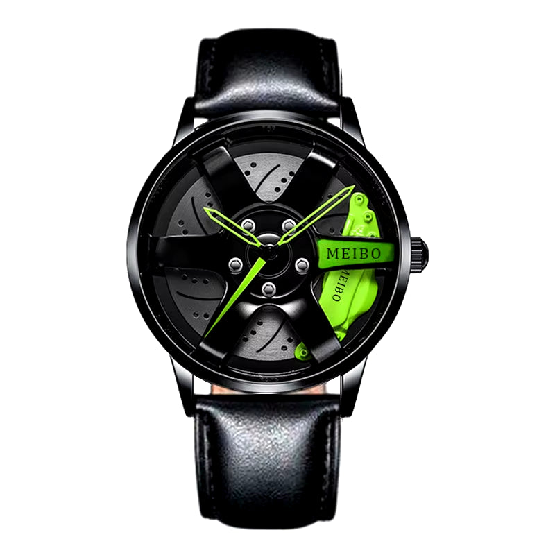 New Top Gig Men Stainless Steel Watches Mens Car Wheel Hub Leather Quartz Watch for Male Military Sport Watch Relogio Masculino