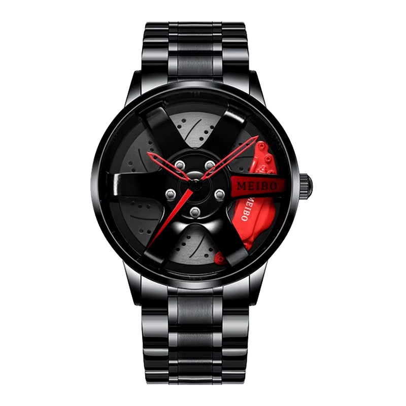 New Top Gig Men Stainless Steel Watches Mens Car Wheel Hub Leather Quartz Watch for Male Military Sport Watch Relogio Masculino