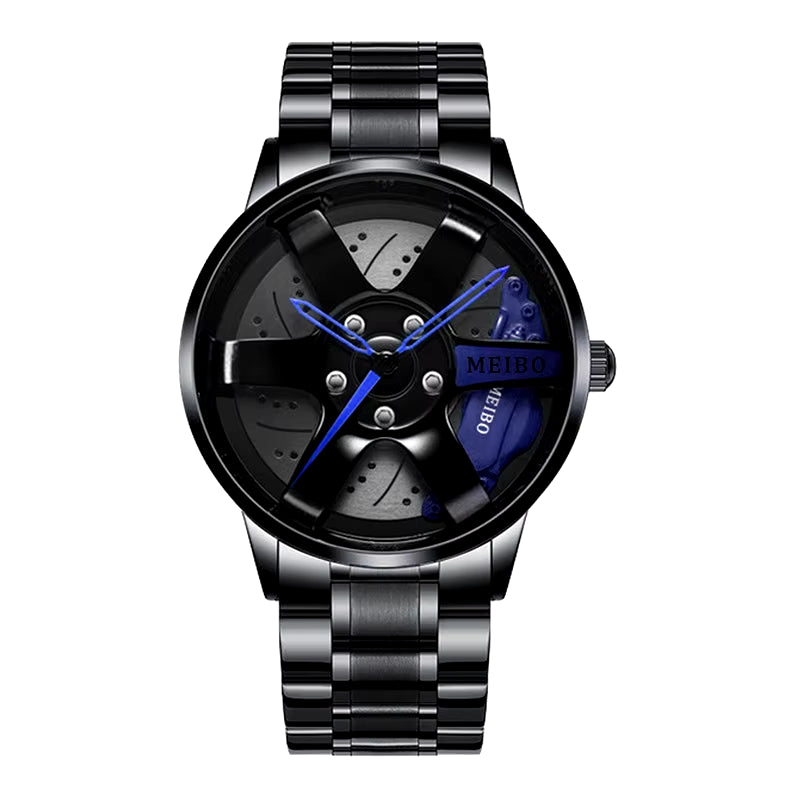 New Top Gig Men Stainless Steel Watches Mens Car Wheel Hub Leather Quartz Watch for Male Military Sport Watch Relogio Masculino