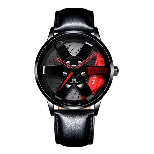 New Top Gig Men Stainless Steel Watches Mens Car Wheel Hub Leather Quartz Watch for Male Military Sport Watch Relogio Masculino