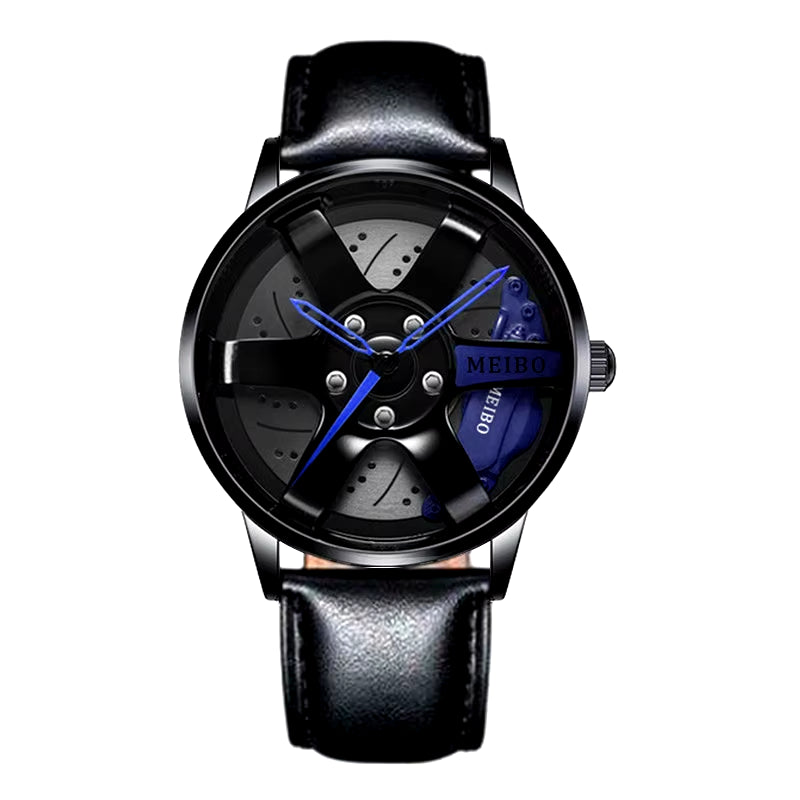 New Top Gig Men Stainless Steel Watches Mens Car Wheel Hub Leather Quartz Watch for Male Military Sport Watch Relogio Masculino